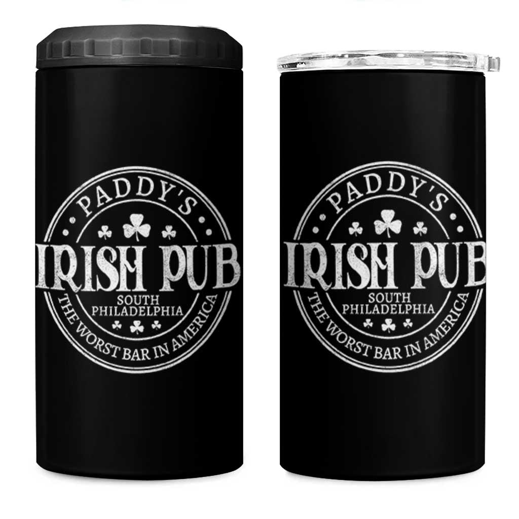 Funny Paddys Irish Pub 4 in 1 Can Cooler Tumbler The Worst Bar In America St Patricks Day Beer Drinking
