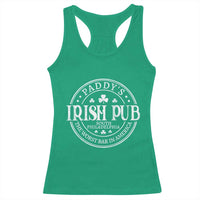 Funny Paddys Irish Pub Racerback Tank Top The Worst Bar In America St Patricks Day Beer Drinking