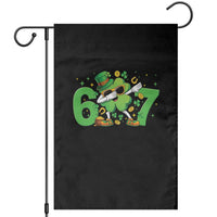 Funny Six Seven 67 St Patricks Day Dabbing Shamrock Garden Flag