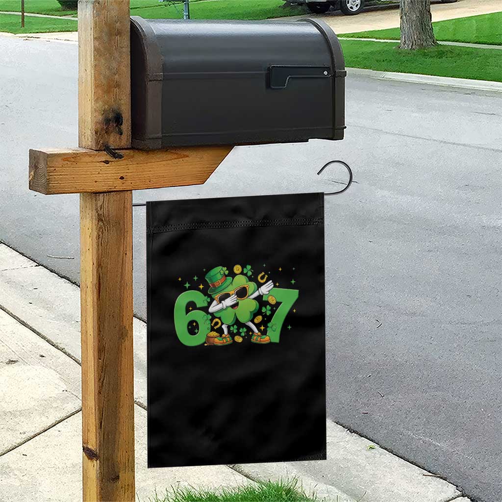 Funny Six Seven 67 St Patricks Day Dabbing Shamrock Garden Flag