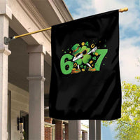 Funny Six Seven 67 St Patricks Day Dabbing Shamrock Garden Flag