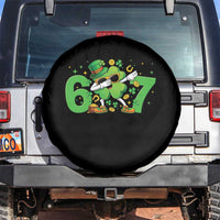 Funny Six Seven 67 St Patricks Day Dabbing Shamrock Spare Tire Cover