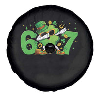 Funny Six Seven 67 St Patricks Day Dabbing Shamrock Spare Tire Cover
