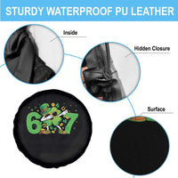 Funny Six Seven 67 St Patricks Day Dabbing Shamrock Spare Tire Cover