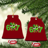 Funny Six Seven 67 St Patricks Day Dabbing Shamrock Ceramic Ornament