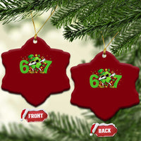 Funny Six Seven 67 St Patricks Day Dabbing Shamrock Ceramic Ornament