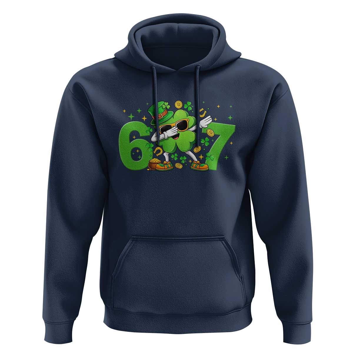 Funny Six Seven 67 St Patricks Day Dabbing Shamrock Hoodie