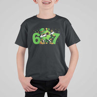 Funny Six Seven 67 St Patricks Day Dabbing Shamrock T Shirt For Kid