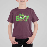 Funny Six Seven 67 St Patricks Day Dabbing Shamrock T Shirt For Kid