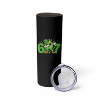 Funny Six Seven 67 St Patricks Day Dabbing Shamrock Skinny Tumbler