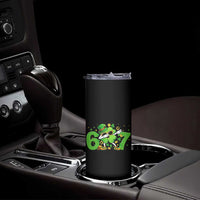 Funny Six Seven 67 St Patricks Day Dabbing Shamrock Skinny Tumbler