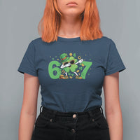 Funny Six Seven 67 St Patricks Day Dabbing Shamrock T Shirt For Women