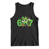 Funny Six Seven 67 St Patricks Day Dabbing Shamrock Tank Top