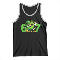 Funny Six Seven 67 St Patricks Day Dabbing Shamrock Tank Top