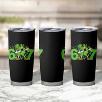 Funny Six Seven 67 St Patricks Day Dabbing Shamrock Tumbler Cup