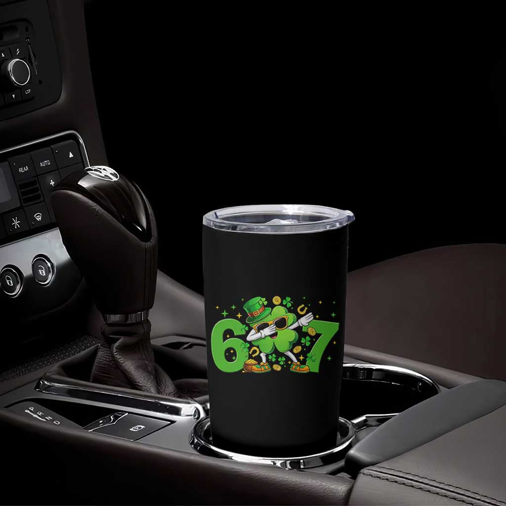 Funny Six Seven 67 St Patricks Day Dabbing Shamrock Tumbler Cup