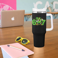 Funny Six Seven 67 St Patricks Day Dabbing Shamrock Tumbler With Handle