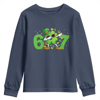 Funny Six Seven 67 St Patricks Day Dabbing Shamrock Youth Sweatshirt