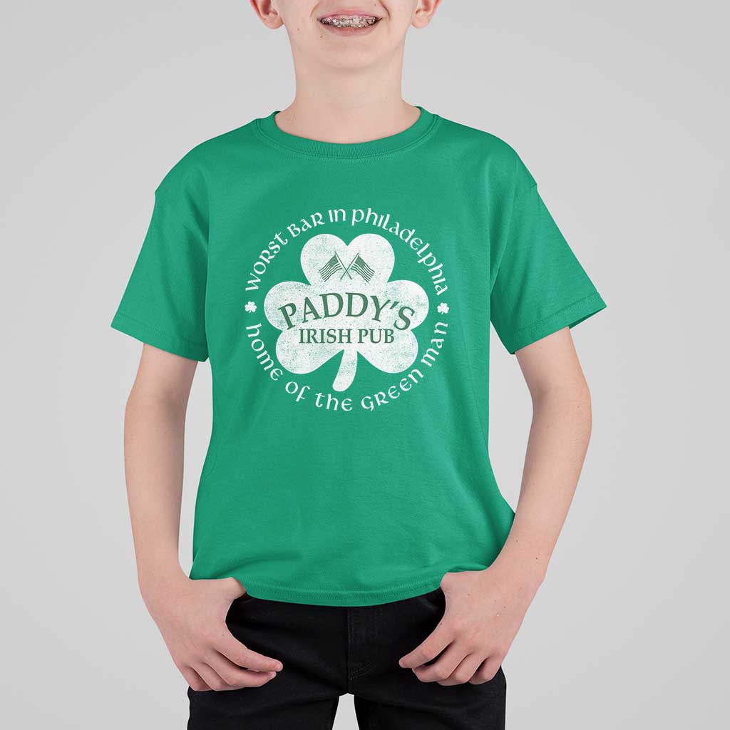 Funny Paddys Irish Pub T Shirt For Kid Worst Bar In Philadelphia St Patricks Day Beer Drinking