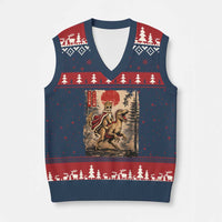 Princess Donut Riding Mongo V-Neck Knit Sweater Vest Japanese Vintage Graphic Ukiyoe Art