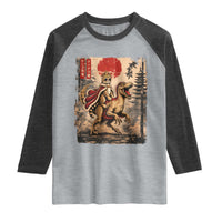 Princess Donut Riding Mongo Raglan Shirt Japanese Vintage Graphic Ukiyoe Art