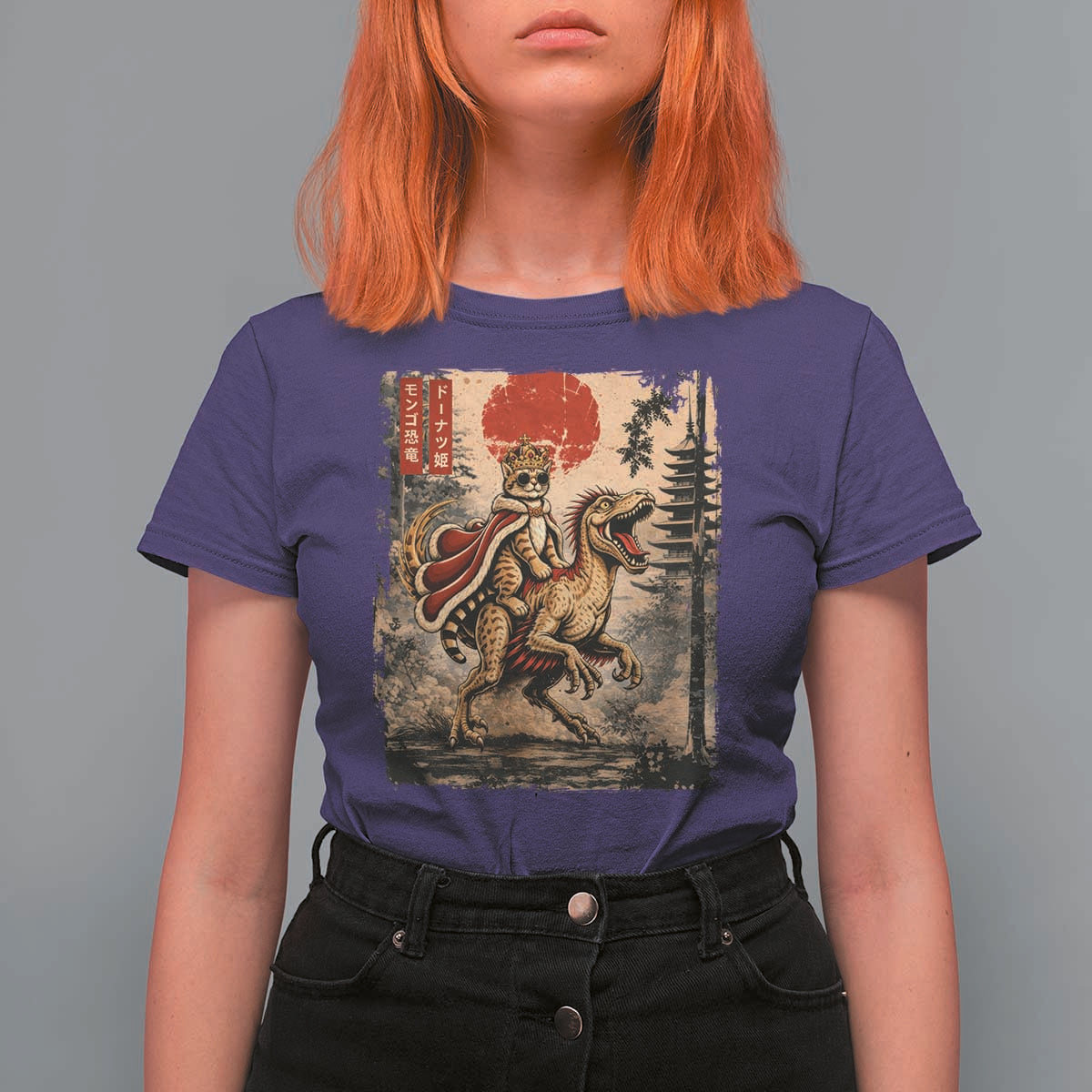 Princess Donut Riding Mongo T Shirt For Women Japanese Vintage Graphic Ukiyoe Art