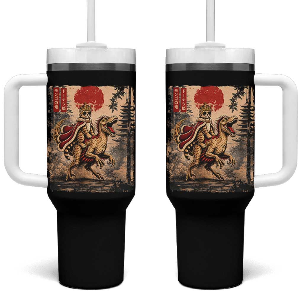 Princess Donut Riding Mongo Tumbler With Handle Japanese Vintage Graphic Ukiyoe Art