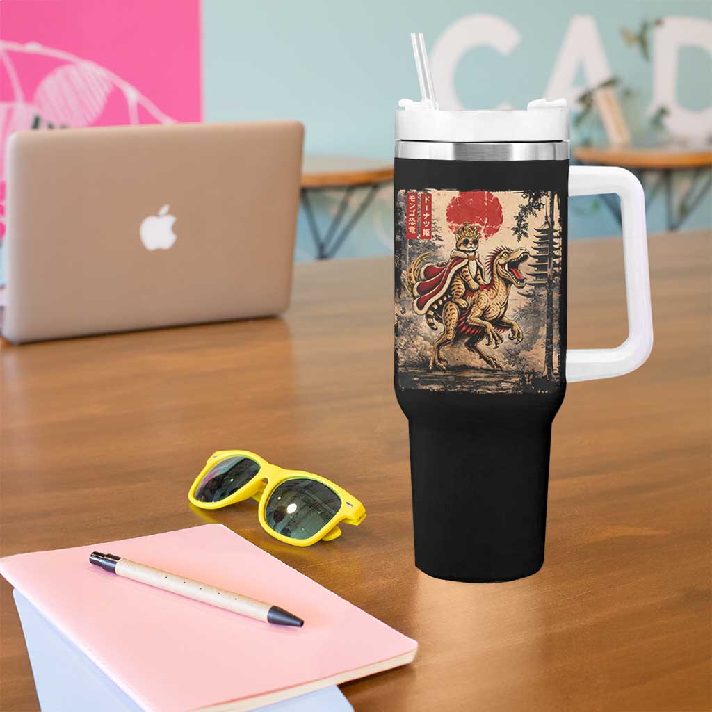 Princess Donut Riding Mongo Tumbler With Handle Japanese Vintage Graphic Ukiyoe Art