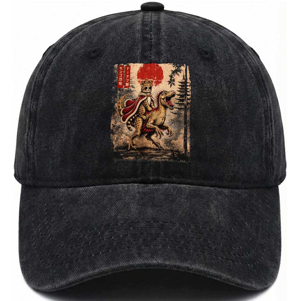 Princess Donut Riding Mongo Washed Cotton Baseball Cap Japanese Vintage Graphic Ukiyoe Art