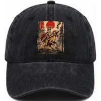 Princess Donut Riding Mongo Washed Cotton Baseball Cap Japanese Vintage Graphic Ukiyoe Art