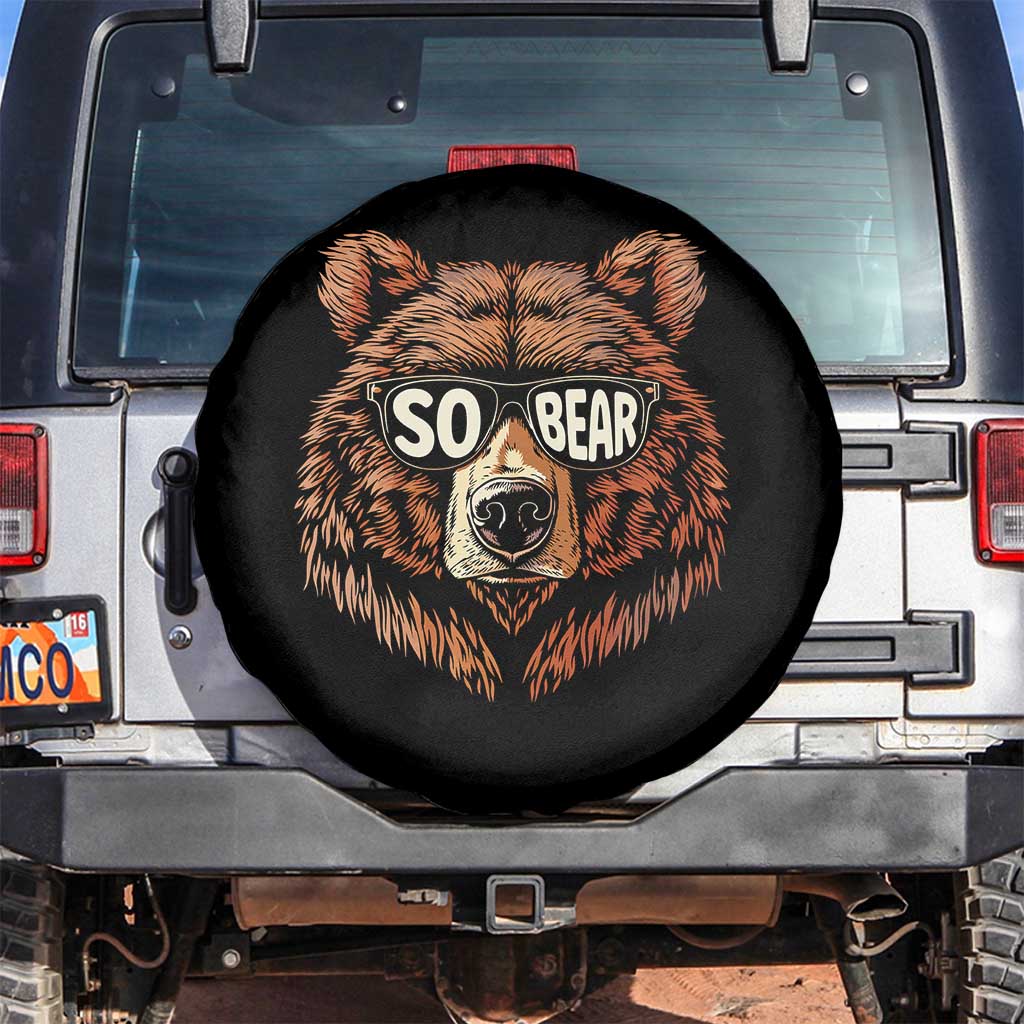 Sobriety Anniversary Sober Bear AA NA Recovery Spare Tire Cover