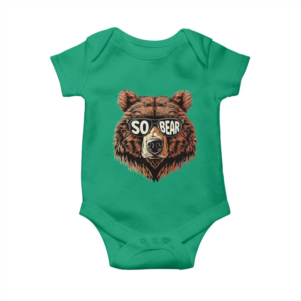 Sobriety Anniversary Sober Bear AA NA Recovery Baby Onesie