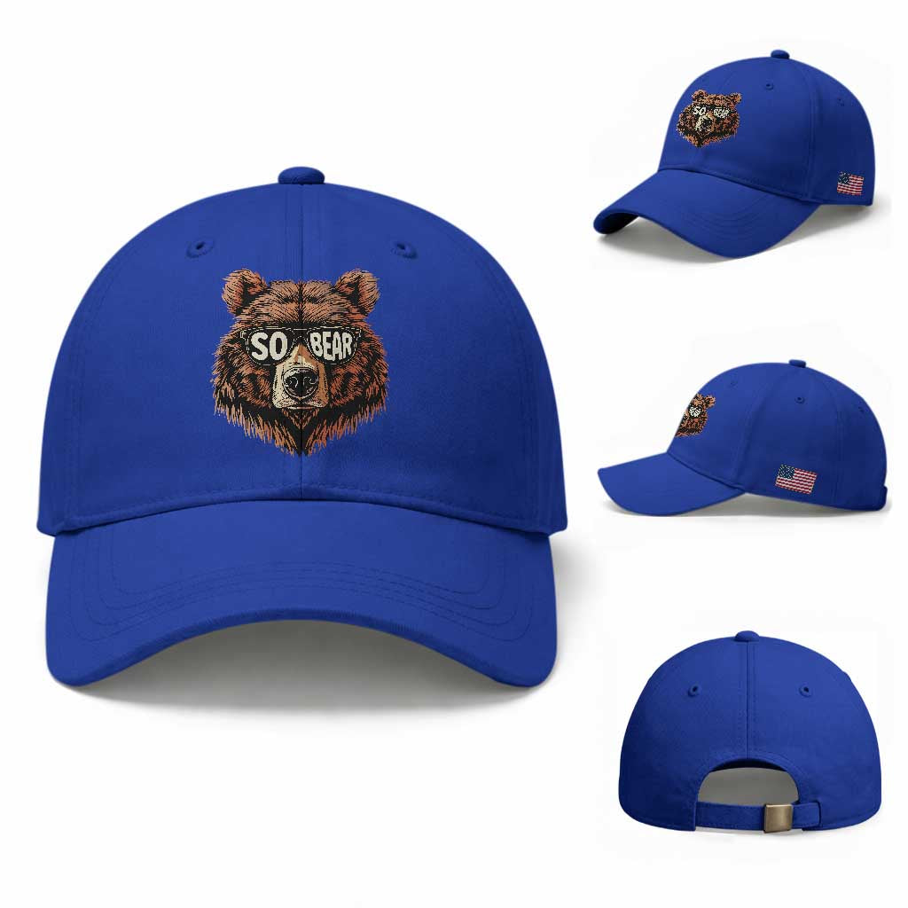 Sobriety Anniversary Sober Bear AA NA Recovery Baseball Cap
