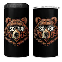 Sobriety Anniversary Sober Bear AA NA Recovery 4 in 1 Can Cooler Tumbler