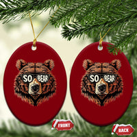 Sobriety Anniversary Sober Bear AA NA Recovery Ceramic Ornament
