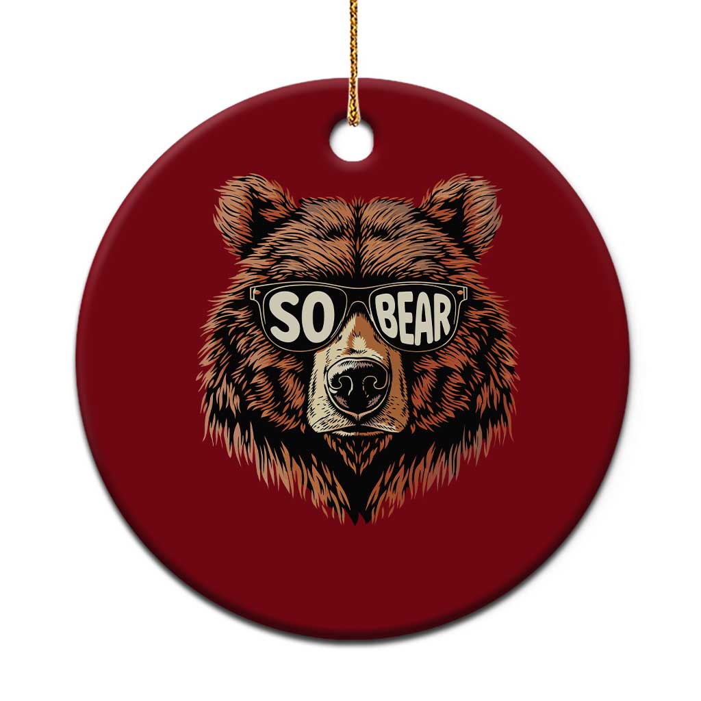 Sobriety Anniversary Sober Bear AA NA Recovery Ceramic Ornament