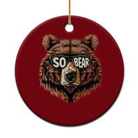 Sobriety Anniversary Sober Bear AA NA Recovery Ceramic Ornament