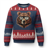 Sobriety Anniversary Sober Bear AA NA Recovery Ugly Christmas Sweater