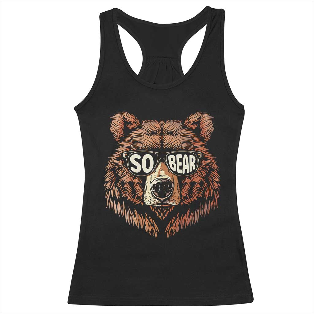 Sobriety Anniversary Sober Bear AA NA Recovery Racerback Tank Top