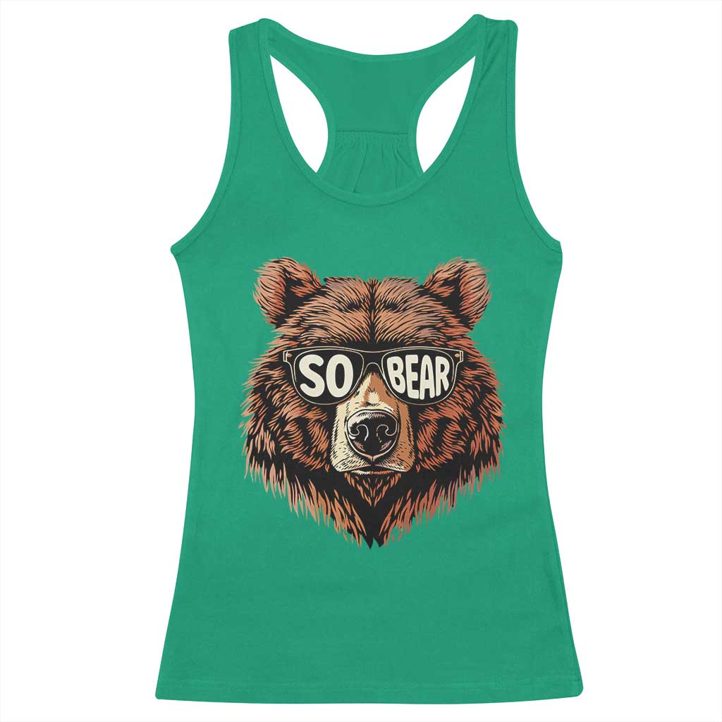 Sobriety Anniversary Sober Bear AA NA Recovery Racerback Tank Top