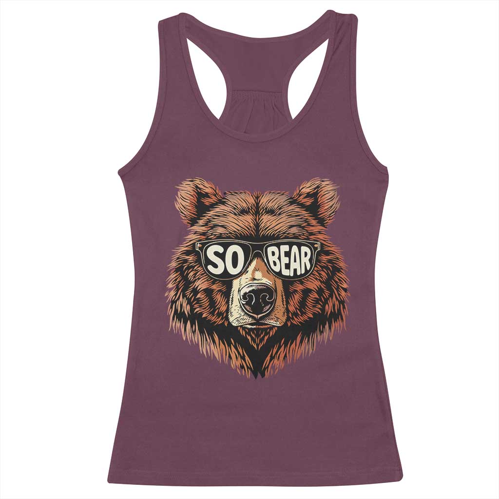 Sobriety Anniversary Sober Bear AA NA Recovery Racerback Tank Top