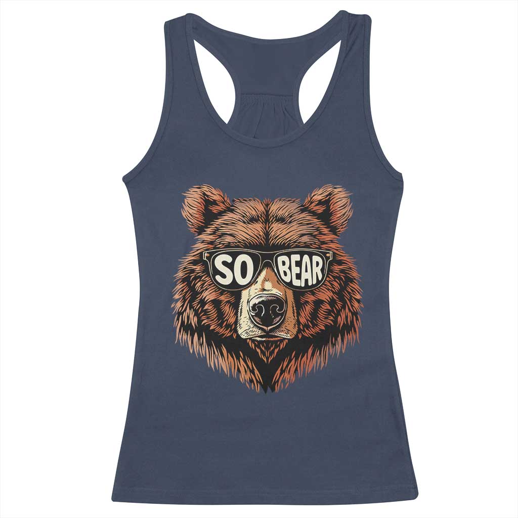 Sobriety Anniversary Sober Bear AA NA Recovery Racerback Tank Top