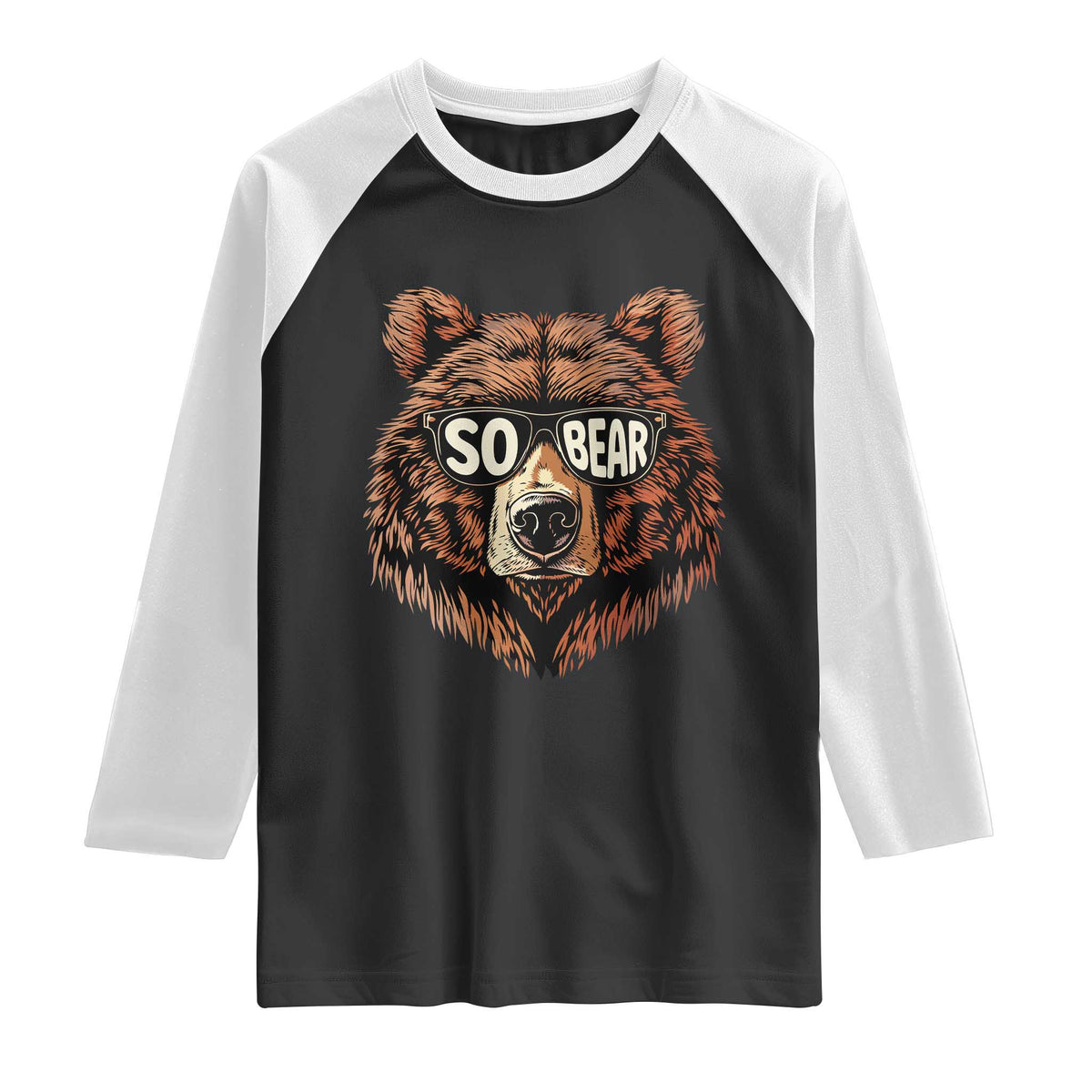 Sobriety Anniversary Sober Bear AA NA Recovery Raglan Shirt