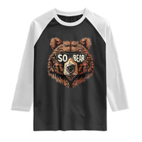 Sobriety Anniversary Sober Bear AA NA Recovery Raglan Shirt