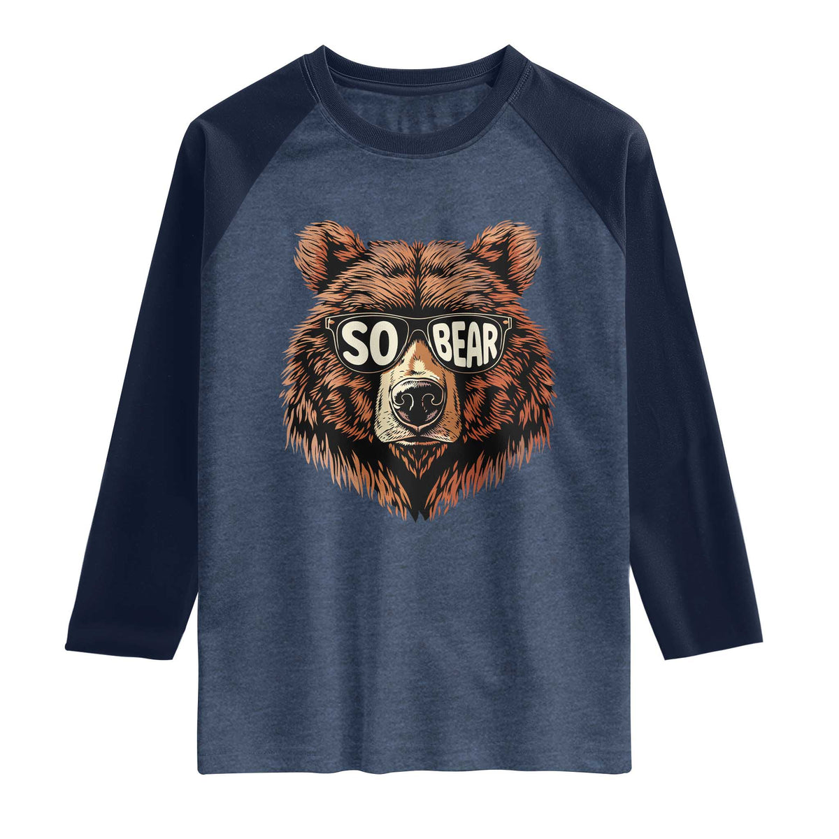 Sobriety Anniversary Sober Bear AA NA Recovery Raglan Shirt