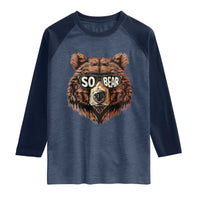 Sobriety Anniversary Sober Bear AA NA Recovery Raglan Shirt