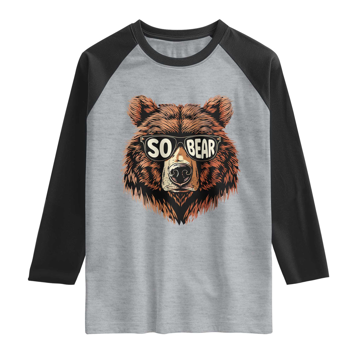 Sobriety Anniversary Sober Bear AA NA Recovery Raglan Shirt