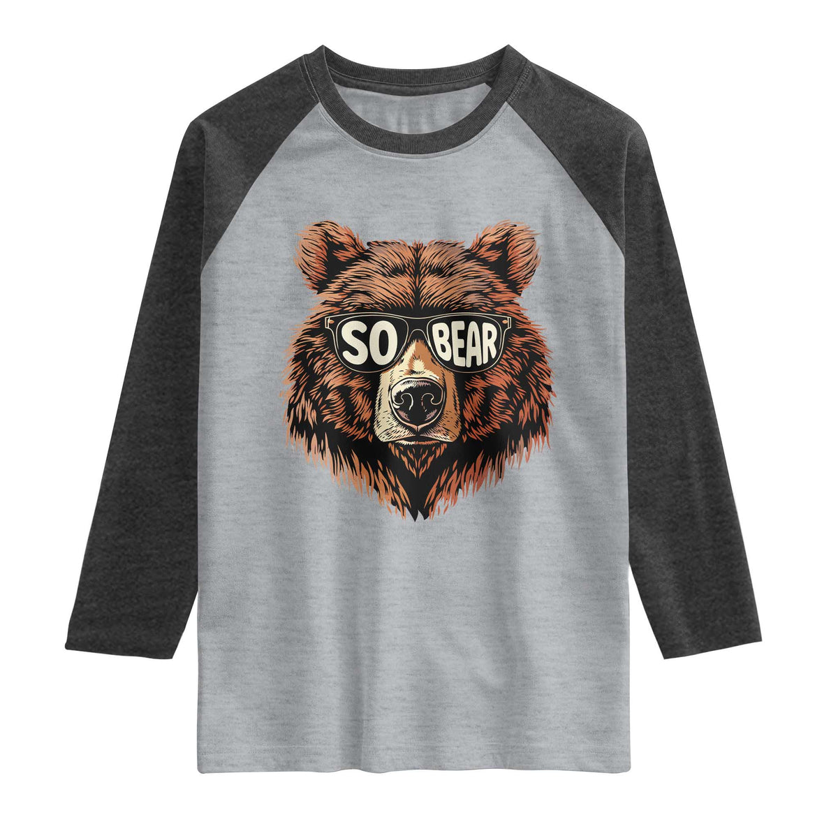 Sobriety Anniversary Sober Bear AA NA Recovery Raglan Shirt