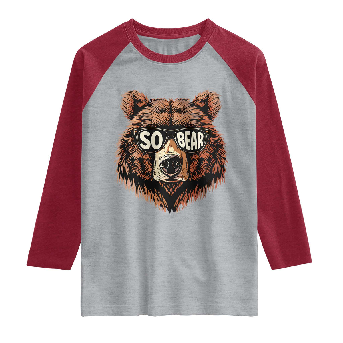 Sobriety Anniversary Sober Bear AA NA Recovery Raglan Shirt