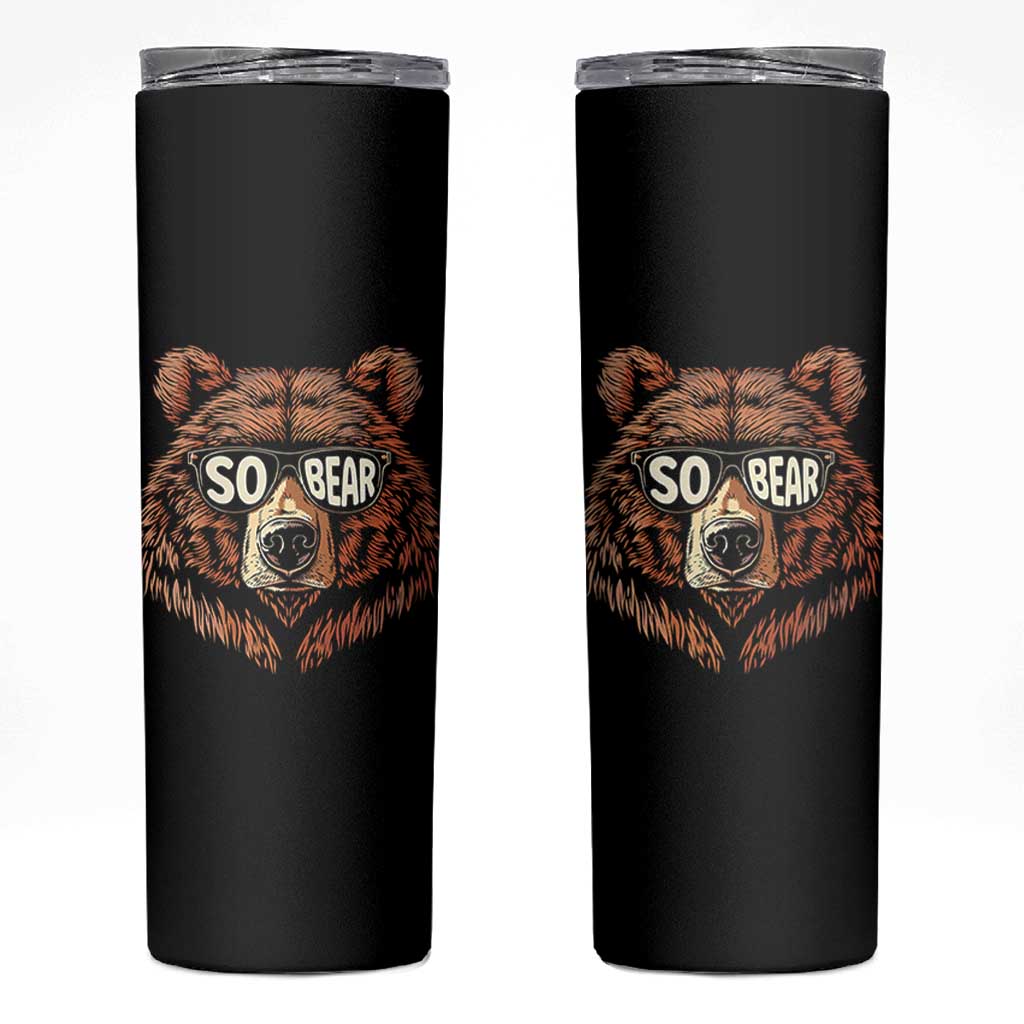 Sobriety Anniversary Sober Bear AA NA Recovery Skinny Tumbler